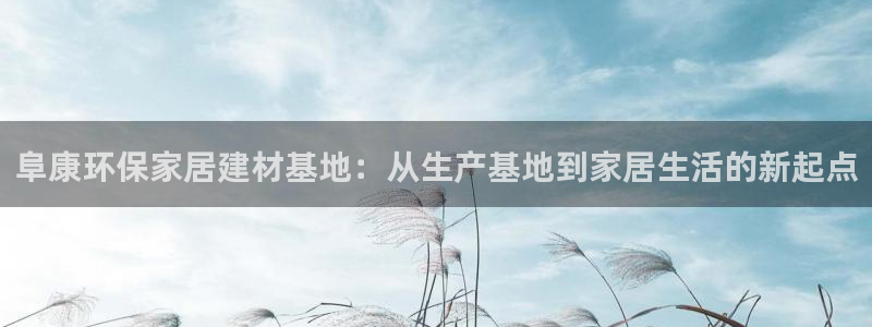 意昂5(KGAME)登陆测速：阜康环保家居建材基地：从生产基